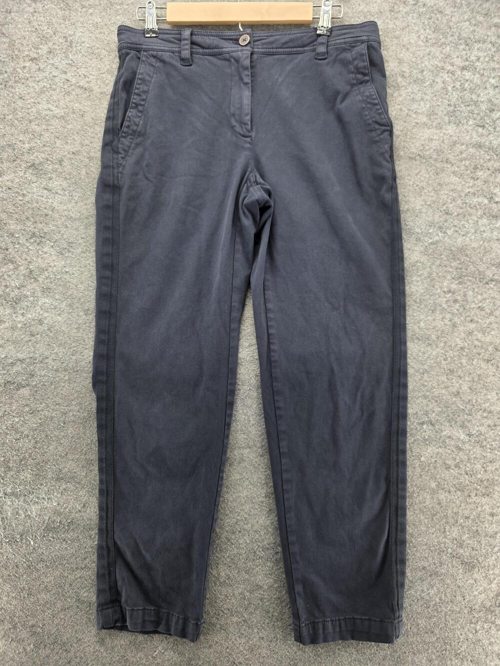 J. Jill Pants Womens 8 Gray Chino Jogger Ankle Stretch Elastic Hem Back Flap